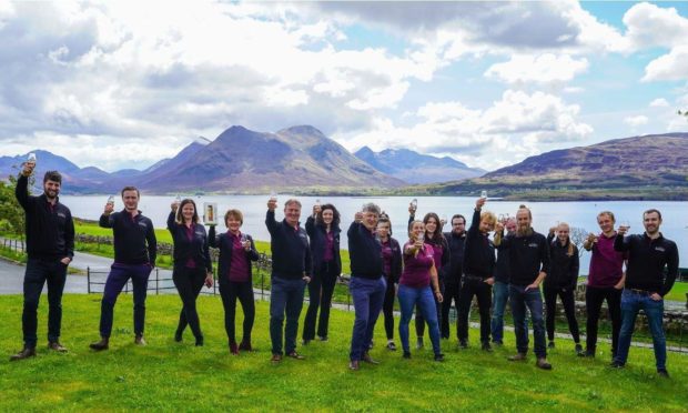 To go with story by Ellie Milne. Isle of Raasay Distillery has had an overwhelming response to their whiskey open ballet Picture shows; Isle of Raasay Distillery team. Isle of Raasay. Supplied by Raasay Distillery Date; Unknown