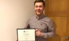 Jack Hamilton was presented with UHI's Prize for Engineering Excellence.