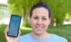 Laura Stewart with a step tracker app
