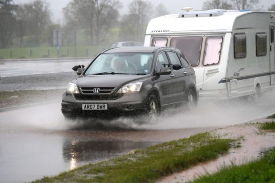 Flooding on the A90 Southbound near Laurencekirk. 
Picture by KATH FLANNERY