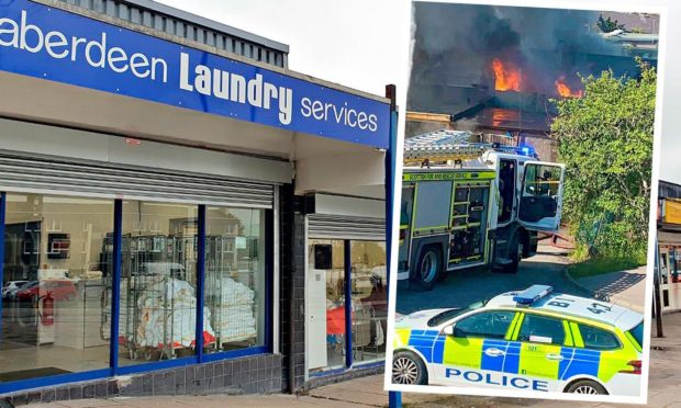 Aberdeen Laundry Services and the fire at the store next door.