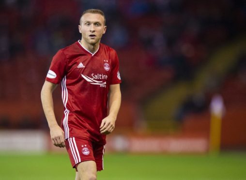 Midfielder Dylan McGeouch in action for Aberdeen.