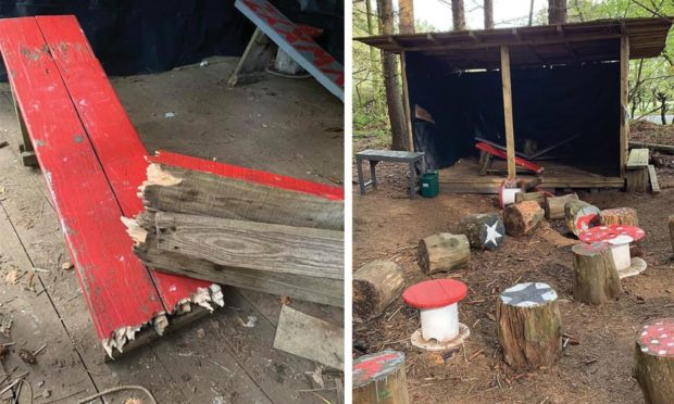 Play equipment at the Fairy Woods at Aden Country Park was destroyed.