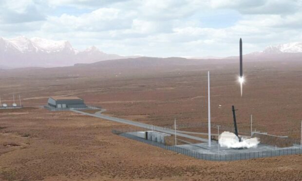 An artist's impression of the planned Sutherland spaceport.