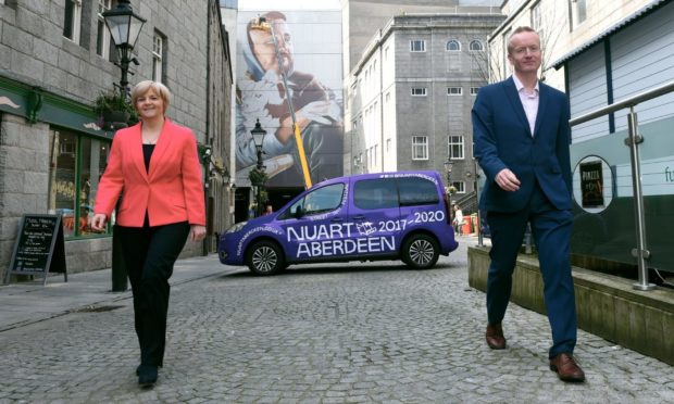 Council leader Jenny Laing and Aberdeen Inspired chief executive Adrian Watson