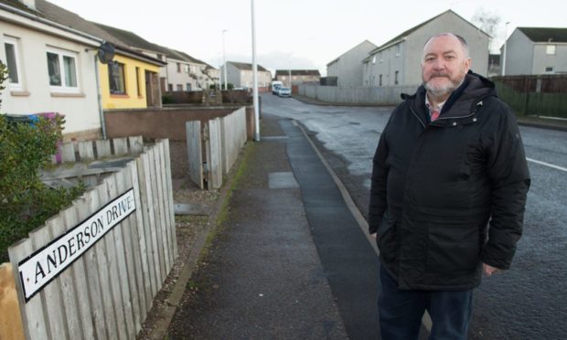 Elgin City South councillor John Divers on Anderson Drive.