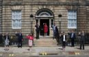 Nicola Sturgeon alongside her newly formed Cabinet outside Bute House.