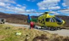 Scottish Charity Air Ambulance airlifted an injured motorcyclist to Aberdeen Royal Infirmary earlier today