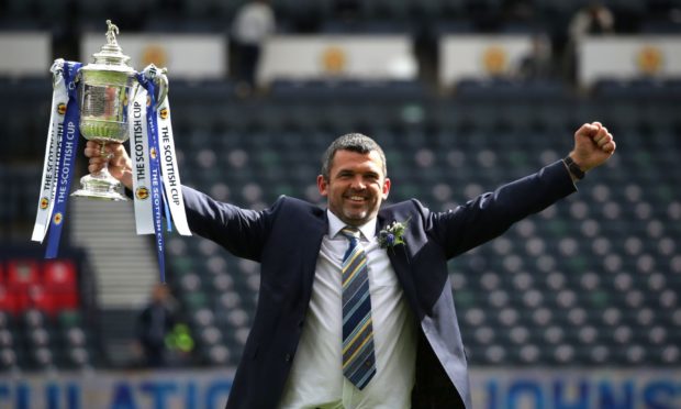 St Johnstone manager Callum Davidson with the Scottish Cup.