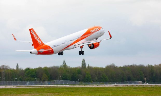 EDITORIAL USE ONLY
The first green list holiday and leisure flight to Faro in Portugal takes-off at Gatwick Airport, as easyJet relaunch flights from the UK to green-lit destinations for the first time this year. Picture date: Monday May 17, 2021. PA Photo. Picture date: Monday May 17, 2021. Photo credit should read: David Parry/PA Wire
