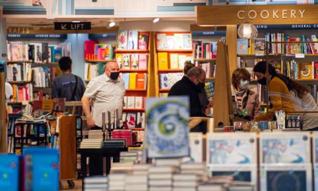 People in Aberdeen's Waterstones.