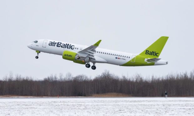 One of airBaltic's A220-300 aircraft.
