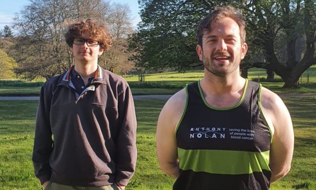 George Buchan (right) is preparing to run a marathon for Anthony Nolan, which found his brother William a life-saving stem cell donor.