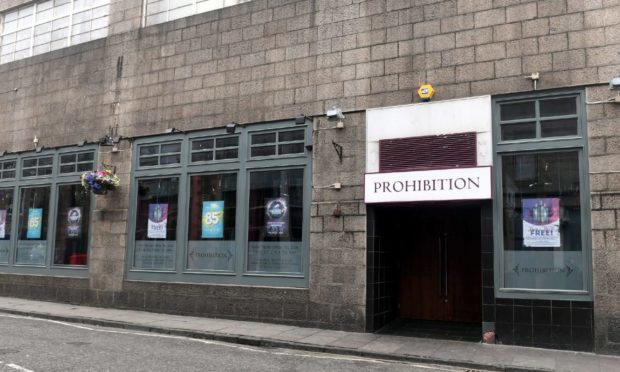 The alleged attack took place at Prohibition in Aberdeen city centre