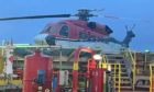 An S-92 helicopter stuck on the Valaris 122 oil rig. 
Supplied by The Rig Worker's Rant Facebook page