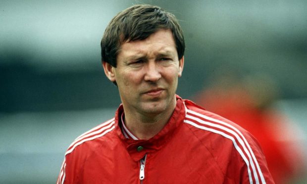 Sir Alex pictured before the 1983 Cup Winners' Cup final in Gothenburg.