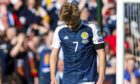 Scotland's Stuart Armstrong looks dejected after the 2-2 World Cup qualifying draw against England at Hampden in 2017.
