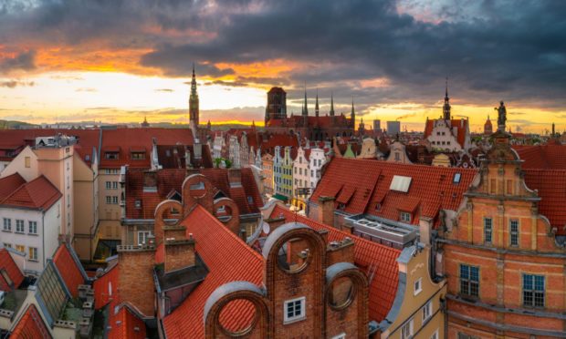 Gdansk at sunset.