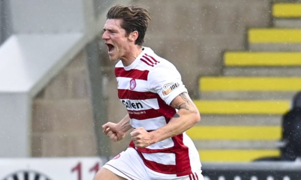 Ross Callaghan celebrates scoring for Hamilton against St Mirren last season.
Picture by Rob Casey/SNS Group