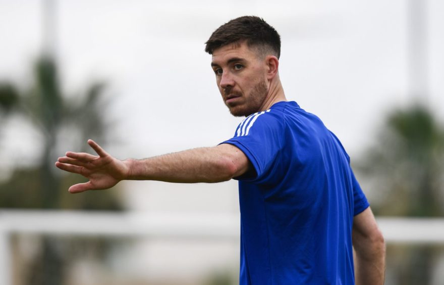 Declan Gallagher during a Scotland training session at La Finca Resort.