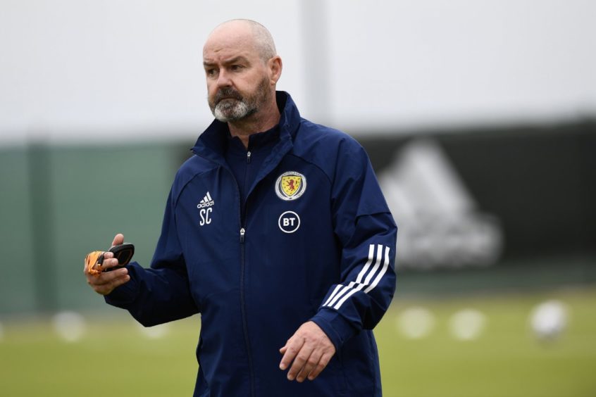 Steve Clarke during Scotland training.