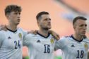 Scotland's Jack Hendry, Liam Cooper and David Turnbull during a friendly match between Scotland and Netherlands.