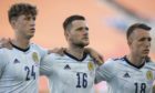 Scotland's Jack Hendry, Liam Cooper and David Turnbull during a friendly match between Scotland and Netherlands.