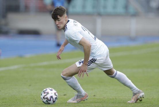 Nathan Patterson in action on his Scotland debut against Luxembourg.