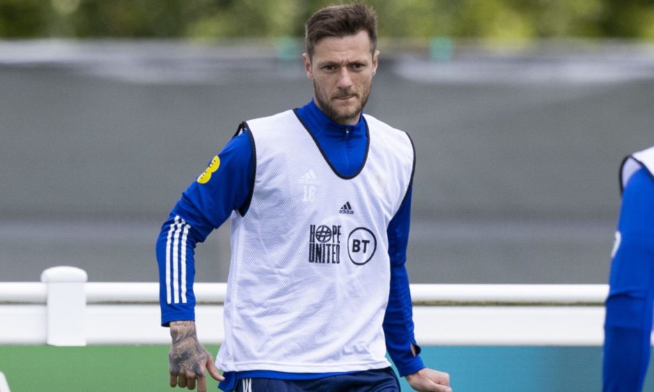 Liam Cooper during a Scotland training session.