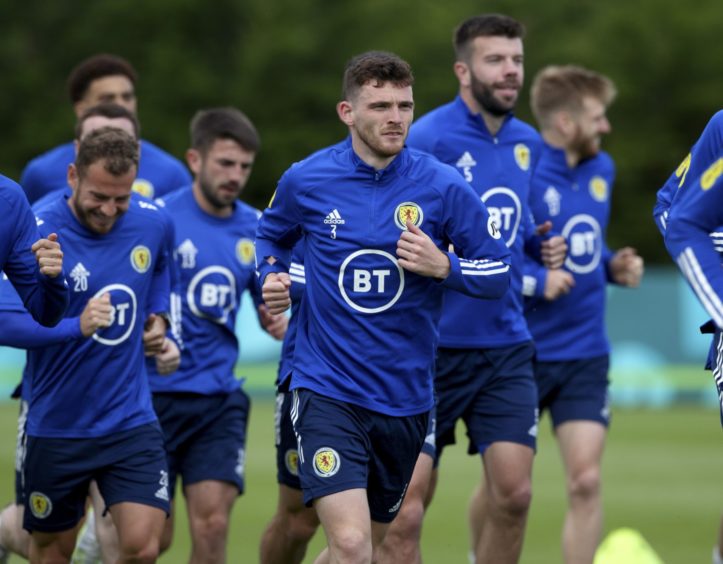Andy Robertson in Scotland training.
