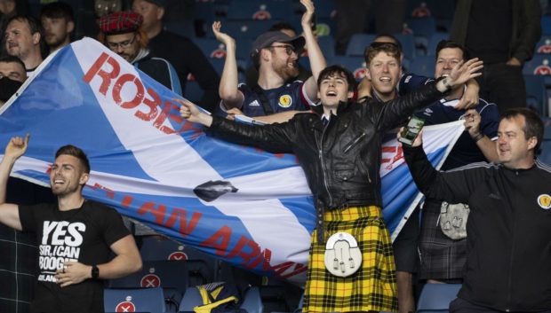Scotland fans during the Euro 2020 match against Czech Republic at Hampden.