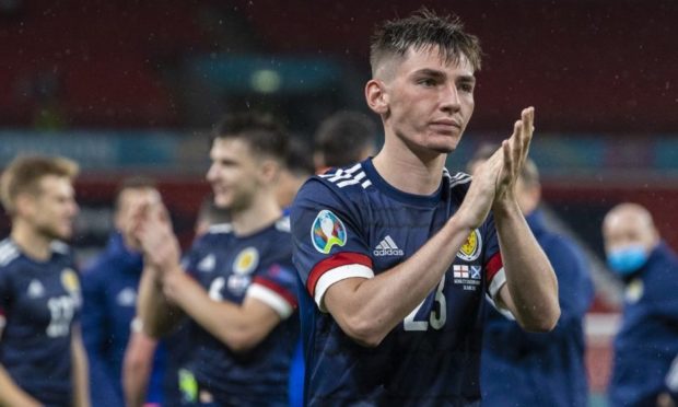 Billy Gilmour at full-time after the Euro 2020 match between England and Scotland at Wembley Stadium.