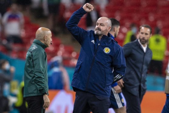 Proud. Scotland head coach Steve Clarke at full time as they hold England 0-0.