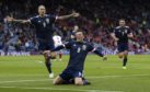 Callum McGregor celebrates after scoring to make it 1-1 against Croatia.