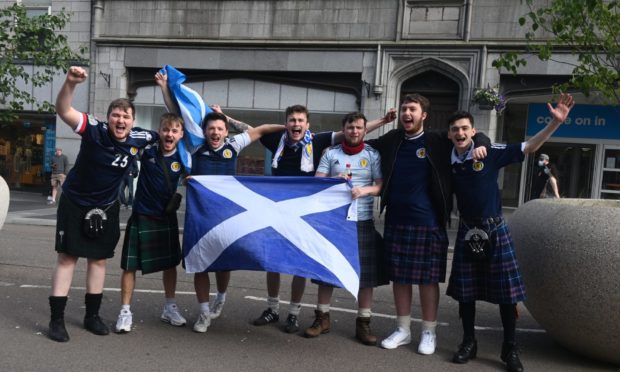 Scotland fans in Aberdeen.
