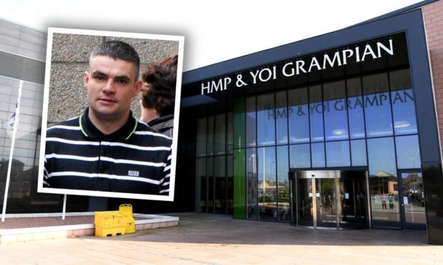 Dale Davidson caused disruption and threatened officers at HMP Grampian.