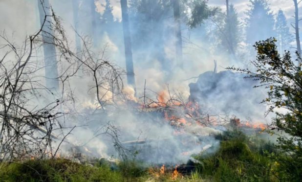 Firefighters were called to the Aberdeenshire estate on Tuesday to help tackle the blaze.