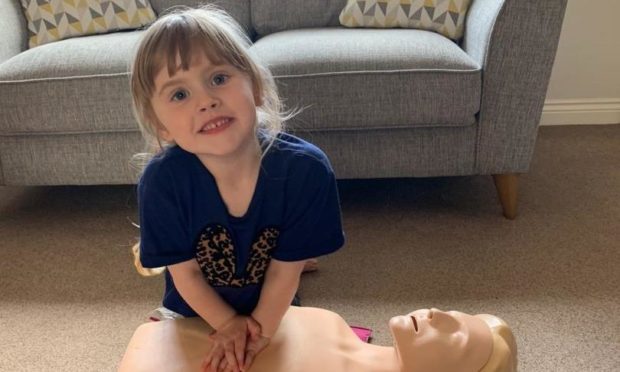 Belhelvie girl Emerie-May Townsley, 4, is one of the UK's youngest first aid instructors.