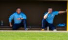 Billy Dodds, left, and Barry Wilson watching the pre-season action between ICT and Forres.