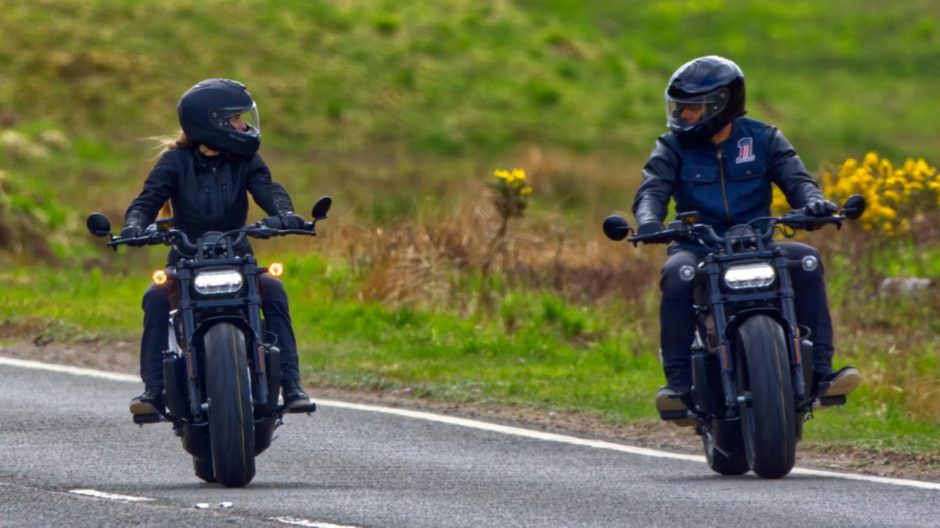 The Indiana Jones movie crew were spotted filming a high speed motorbike chase. PICS: SWNS