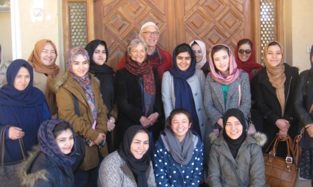John and Lorna Norgrove with Afghanistan scholarship students.