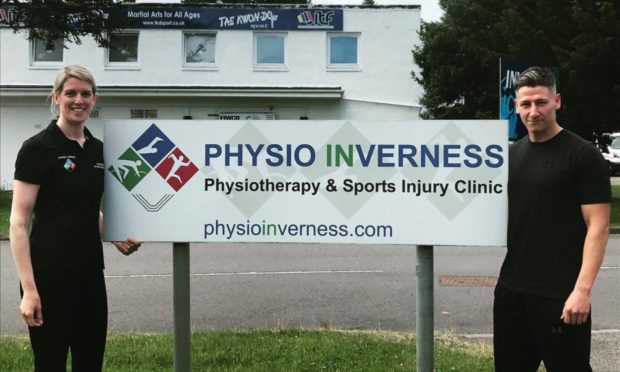 Physio Inverness owner Fiona Houston and Josh Meekings, the former Caley Thistle defender who has started work there.