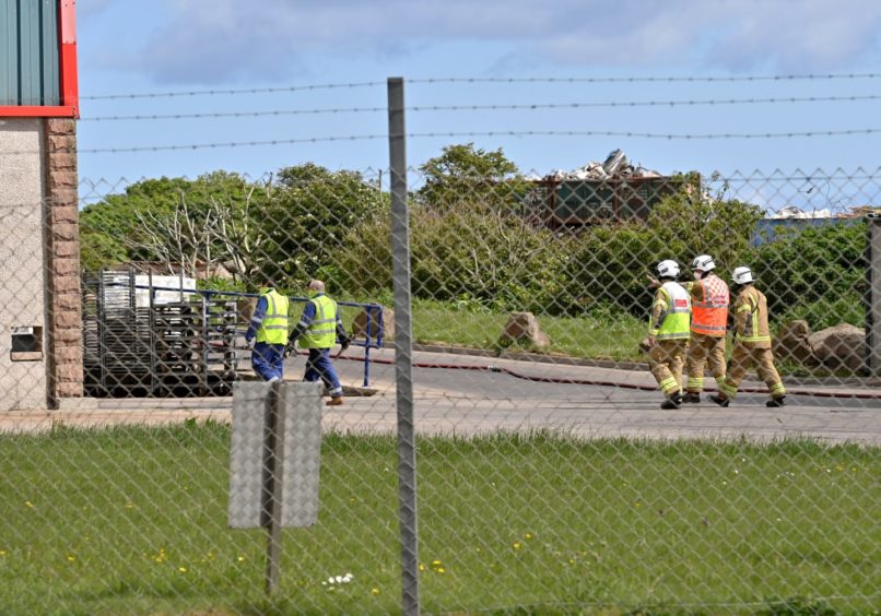 Fire service personnel have been called to the scene at the Dales Industrial Estate in Peterhead.