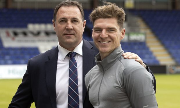 Ross County manager Malky Mackay, left, with Ross Callachan