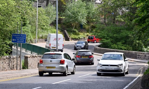 The A93 North Deeside Road at the Rob Roy bridge, Peterculter.    
Picture by Kami Thomson / DCT Media.