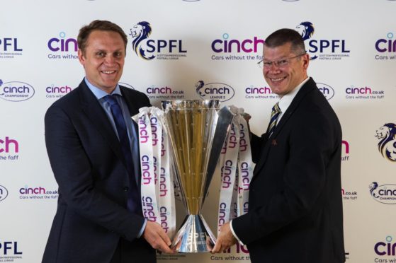 Cinch named SPFL sponsor for new season Picture shows; Robert Bridge, cinch chief customer officer and SPFL chief executive Neil Doncaster.