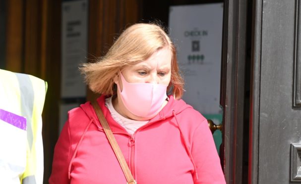 Lorriane Mearns leaving Aberdeen Sheriff Court.