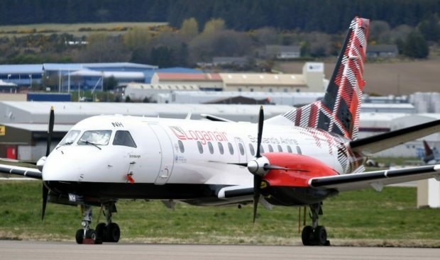 Loganair Saab 340 aircraft on ground.