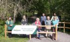 Pictured are from left, Aysha Hutcheon, Laura Brown, Morag Parr, Dick Jennings, David Culshaw, Liz Culshaw and Store Manager Stuart Aitken at the new path from the Deeside Way to Morrisons Supermarket in Banchory.
