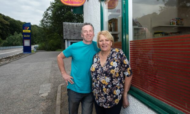 New owners of Ballindalloch Post Office Dolina Thomson and her husband Eddie.
